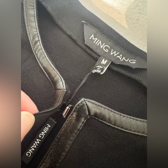 Ming Wang Lace Appliqué Panel Jacket Animal Print Career Tailored Fit NWT MED - Picture 7 of 11